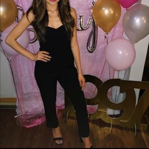 Express Black Strapless Jumpsuit